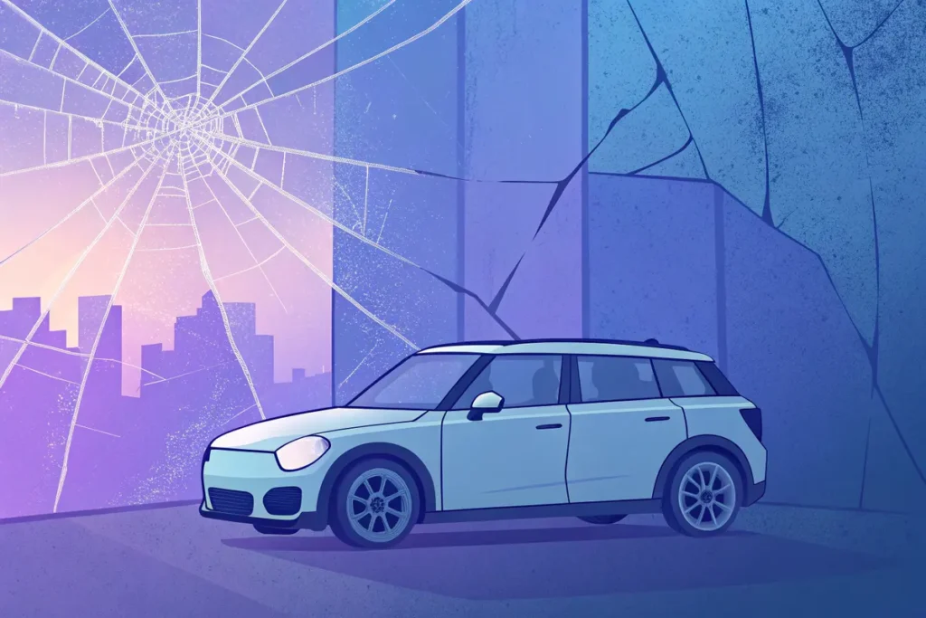 Fissure sur le pare-brise : contrôle technique, risques et solutions